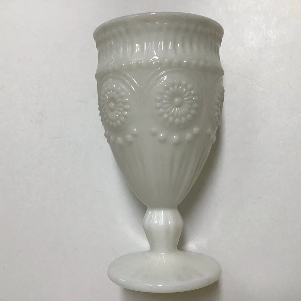 The Pioneer Woman Adeline Snow Milk Glass Goblet Tumbler Chalice White Gibson